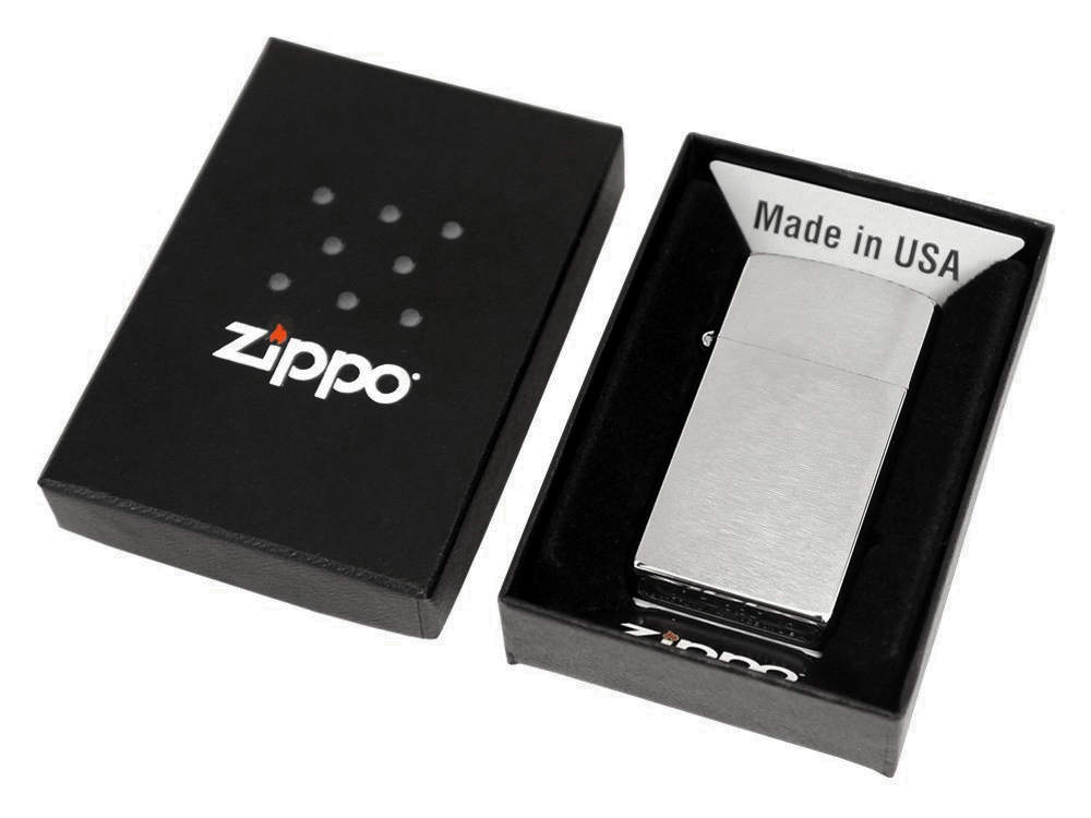 Zippo-Lighter Brushed Chrome Slimproduct zoom image #2