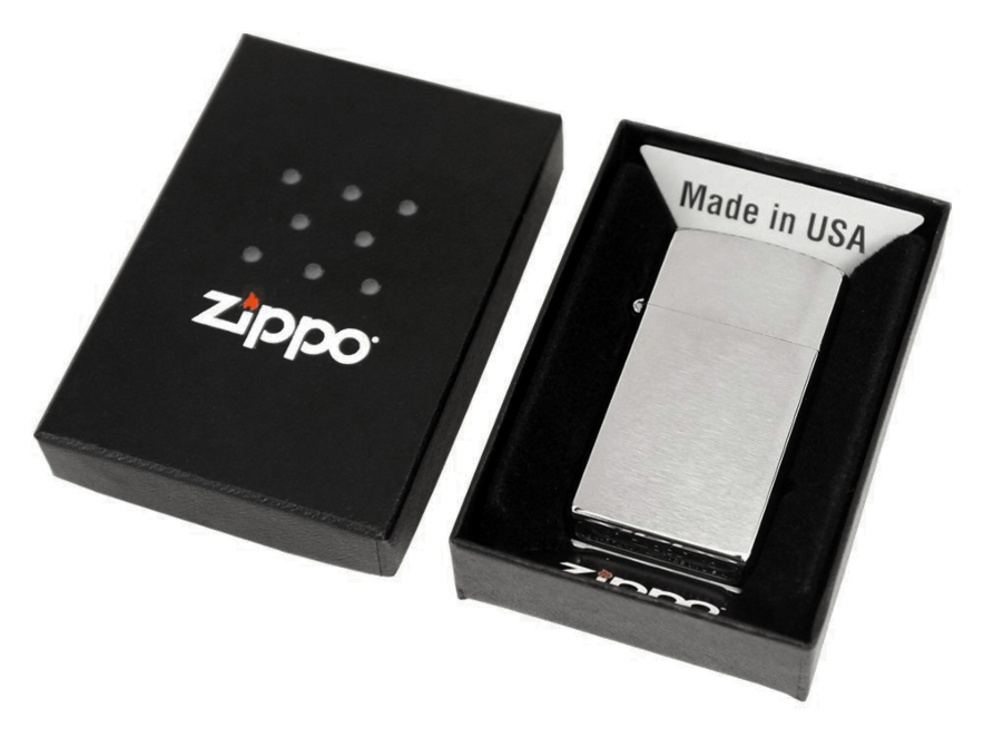 Zippo-Lighter Brushed Chrome Slimproduct image #2