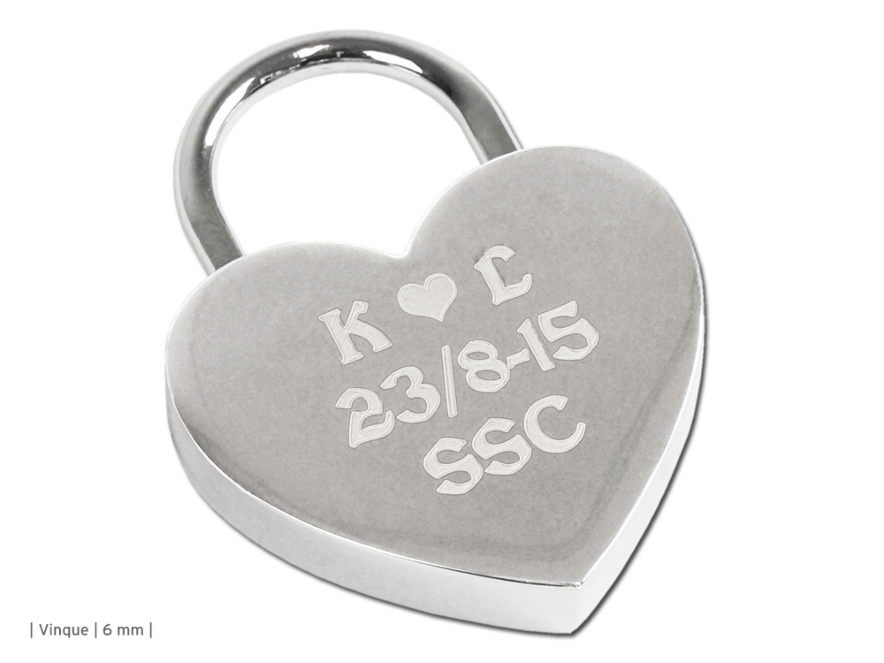 Kærlighedslås Heart Silver 44 mmproduct image #2