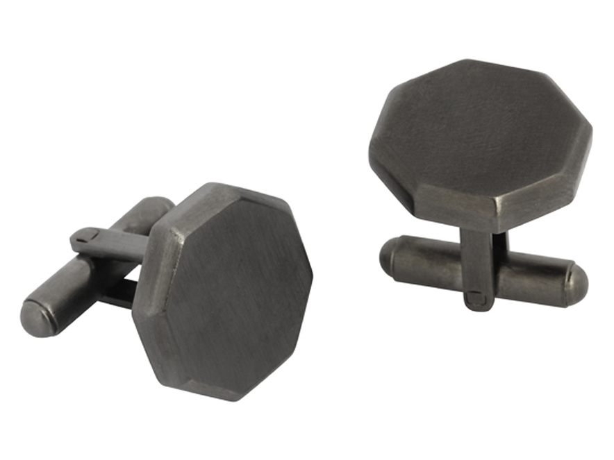 Manchetknapper Octagon Gun Metalproduct image #1