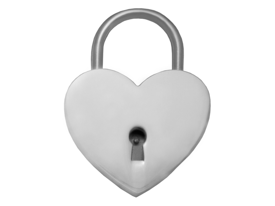 Kærlighedslås Heart Silver 44 mmproduct image #1