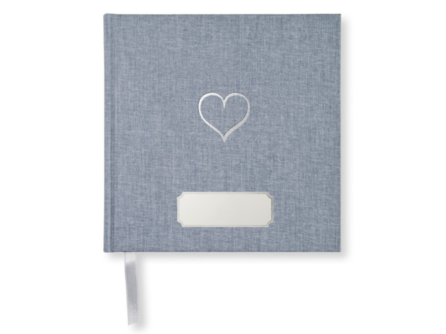 Gæstebog Bryllup Paperstyle Hjerte Blå 185 x 185 mmproduct image #1