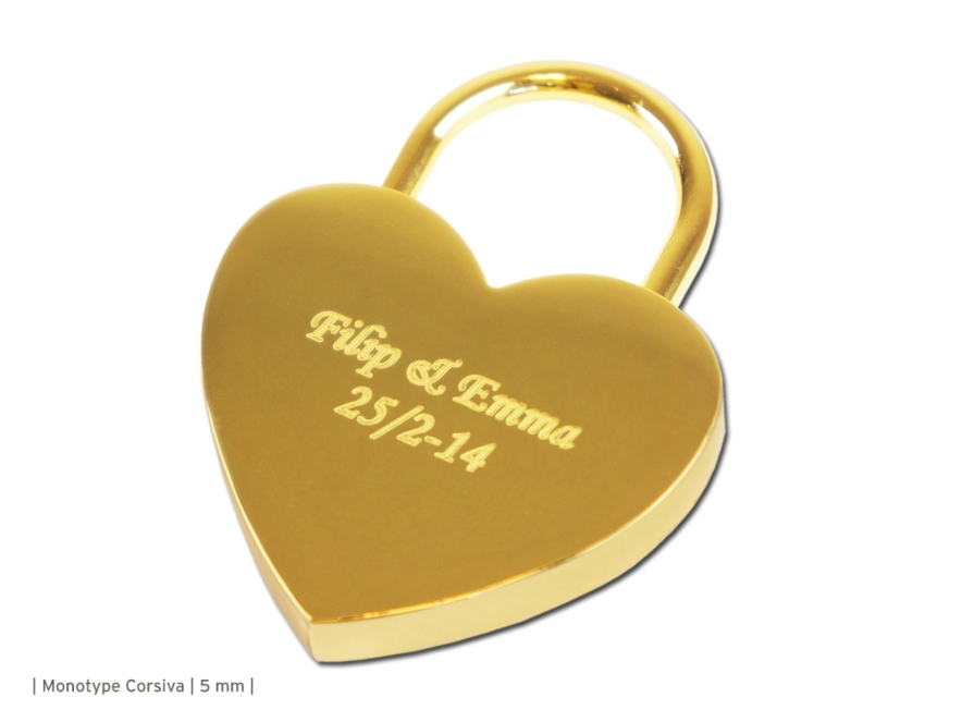 Kærlighedslås Heart Golden 44 mmproduct image #2