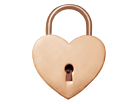 Kærlighedslås Heart Rose Gold 44 mmproduct thumbnail #1
