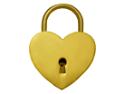 Kærlighedslås Heart Golden 44 mmproduct thumbnail #1
