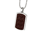 Halskæde Steel & Leather Dark Brownproduct thumbnail #1