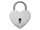 Kærlighedslås Heart Silver 44 mmproduct thumbnail #1